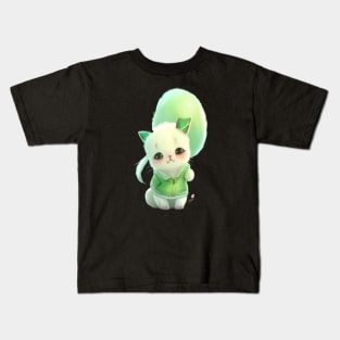 Carry the Charm of the Sad Green Kitten: Discover our Print-on-Demand Creations Kids T-Shirt